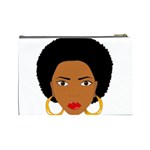 African American woman with сurly hair Cosmetic Bag (Large) Back