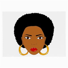 African American Woman With ?urly Hair Large Glasses Cloth (2 Sides) by bumblebamboo