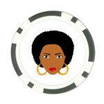 African American woman with сurly hair Poker Chip Card Guard (10 pack) Back