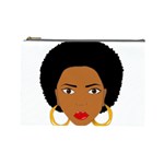 African American woman with сurly hair Cosmetic Bag (Large) Front