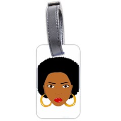 African American Woman With ?urly Hair Luggage Tag (two Sides) by bumblebamboo