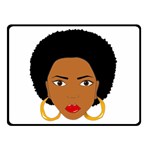 African American woman with сurly hair Double Sided Fleece Blanket (Small)  45 x34  Blanket Back