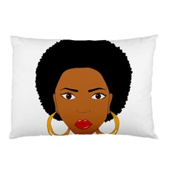 African American Woman With ?urly Hair Pillow Case (two Sides) by bumblebamboo
