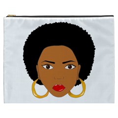African American Woman With ?urly Hair Cosmetic Bag (xxxl) by bumblebamboo