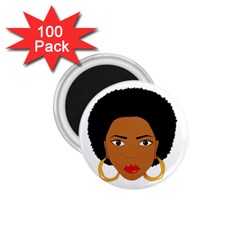 African American Woman With ?urly Hair 1 75  Magnets (100 Pack)  by bumblebamboo