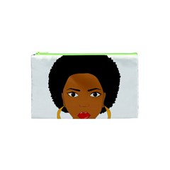 African American Woman With ?urly Hair Cosmetic Bag (xs) by bumblebamboo