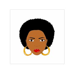 African American Woman With ?urly Hair Small Satin Scarf (square) by bumblebamboo