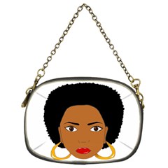 African American Woman With ?urly Hair Chain Purse (two Sides)