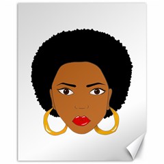 African American Woman With ?urly Hair Canvas 11  X 14  by bumblebamboo