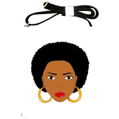 African American Woman With ?urly Hair Shoulder Sling Bag by bumblebamboo