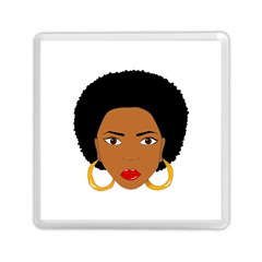 African American Woman With ?urly Hair Memory Card Reader (square) by bumblebamboo