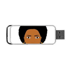 African American Woman With ?urly Hair Portable Usb Flash (one Side) by bumblebamboo