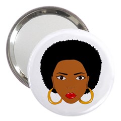 African American Woman With ?urly Hair 3  Handbag Mirrors by bumblebamboo