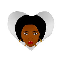 African American Woman With ?urly Hair Standard 16  Premium Heart Shape Cushions