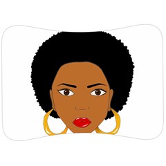 African American Woman With ?urly Hair Velour Seat Head Rest Cushion by bumblebamboo