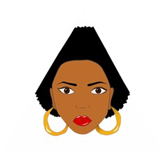 African American Woman With ?urly Hair Wooden Puzzle Triangle by bumblebamboo