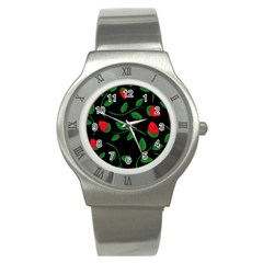 Roses Flowers Spring Flower Nature Stainless Steel Watch by Pakrebo