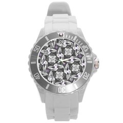 Ornament Pattern Background Round Plastic Sport Watch (l) by Pakrebo