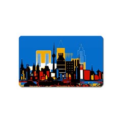 Architecture City House Window Magnet (name Card) by Pakrebo