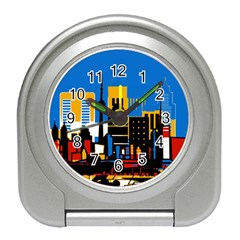 Architecture City House Window Travel Alarm Clock