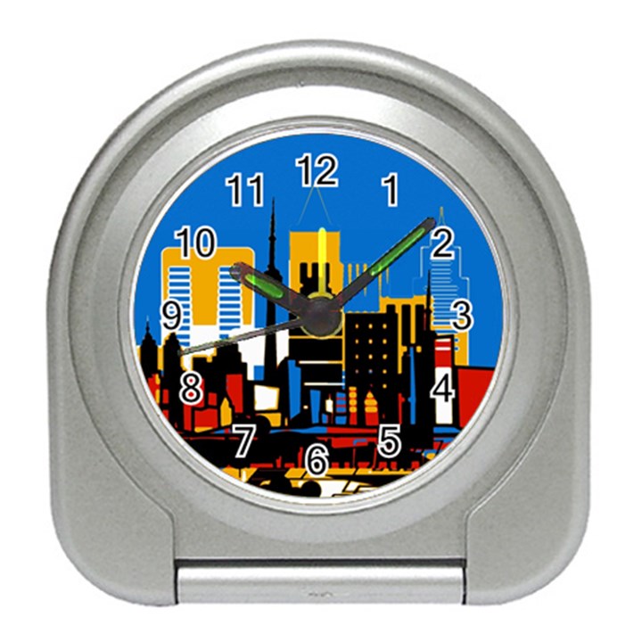 Architecture City House Window Travel Alarm Clock