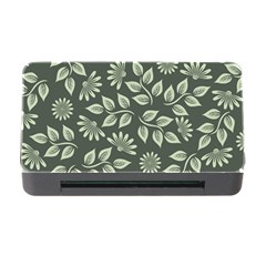 Flowers Pattern Spring Green Memory Card Reader With Cf by Pakrebo