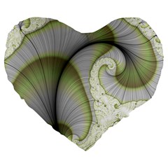 Graphic Fractal Eddy Curlicue Leaf Large 19  Premium Heart Shape Cushions by Pakrebo