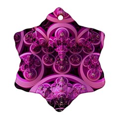 Fractal Math Geometry Visualization Pink Snowflake Ornament (two Sides) by Pakrebo