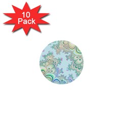 Pattern Background Floral Fractal 1  Mini Buttons (10 Pack)  by Pakrebo