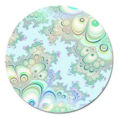 Pattern Background Floral Fractal Magnet 5  (round)