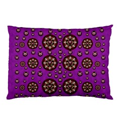 Hearts Of Metal And Flower Wreaths In Love Pillow Case by pepitasart