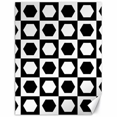 Chessboard Hexagons Squares Canvas 18  x 24 