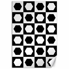 Chessboard Hexagons Squares Canvas 20  x 30 