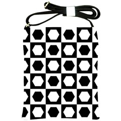 Chessboard Hexagons Squares Shoulder Sling Bag