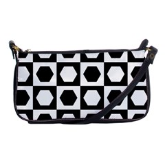 Chessboard Hexagons Squares Shoulder Clutch Bag