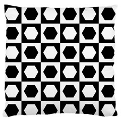 Chessboard Hexagons Squares Large Flano Cushion Case (Two Sides)