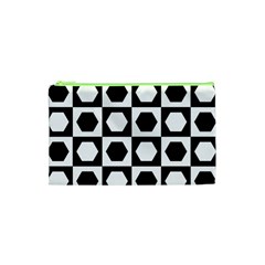 Chessboard Hexagons Squares Cosmetic Bag (XS)