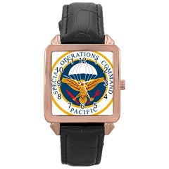 Seal Of Special Operations Command Pacific Rose Gold Leather Watch  by abbeyz71