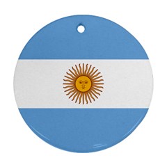 Argentina Flag Round Ornament (two Sides) by FlagGallery