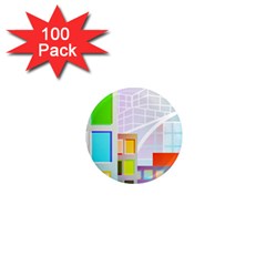 City Modern Business Skyscrapers 1  Mini Magnets (100 Pack) 