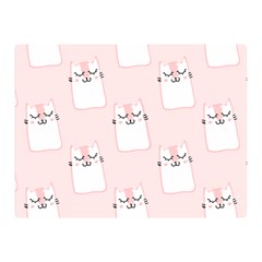 Pattern Pink Cute Sweet Fur Cats Double Sided Flano Blanket (mini) 