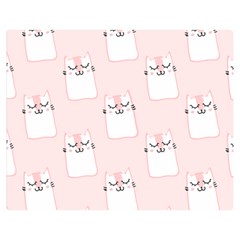 Pattern Pink Cute Sweet Fur Cats Double Sided Flano Blanket (medium)  by Pakrebo