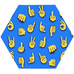 Emojis Hands Fingers Background Wooden Puzzle Hexagon by Pakrebo