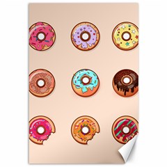 Donut Sweets Baking Food Tasty Canvas 12  X 18  by Pakrebo