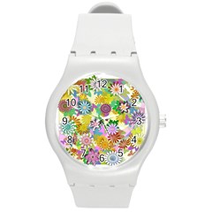 Illustration Pattern Abstract Round Plastic Sport Watch (m) by Pakrebo