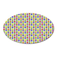 Flowers Colors Colorful Flowering Oval Magnet by Pakrebo