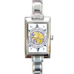 Emblem of United States Transportation Command Rectangle Italian Charm Watch