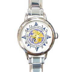 Emblem of United States Transportation Command Round Italian Charm Watch