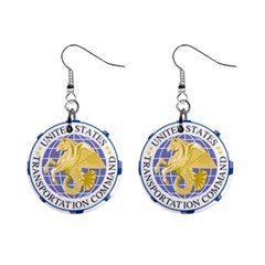 Emblem of United States Transportation Command Mini Button Earrings