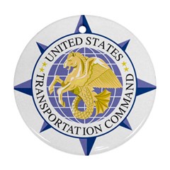 Emblem of United States Transportation Command Round Ornament (Two Sides)